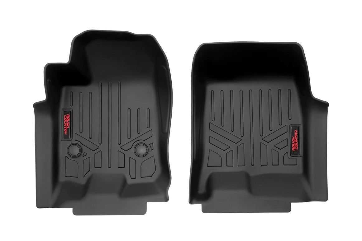 GMC Canyon Floor Mats - Front - Rough Country - Heavy Duty Floor Mats and Rear Cargo Liners - '23-'24